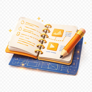 ホームページやLPの構成案を作成するプロセスのアイコン